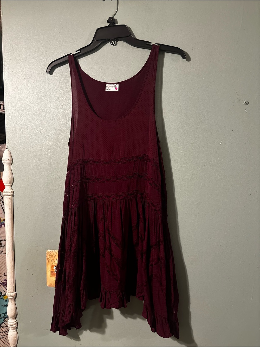 Intimately Free People Maroon Fall Dress/Tank Top Perfect for Layering